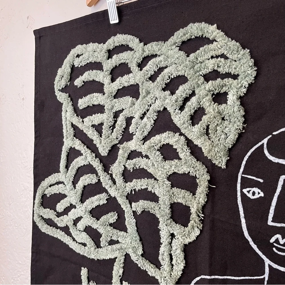 Urban Outfitters Tapestry Woman Hippie Boho Feminist Art Black 30x35